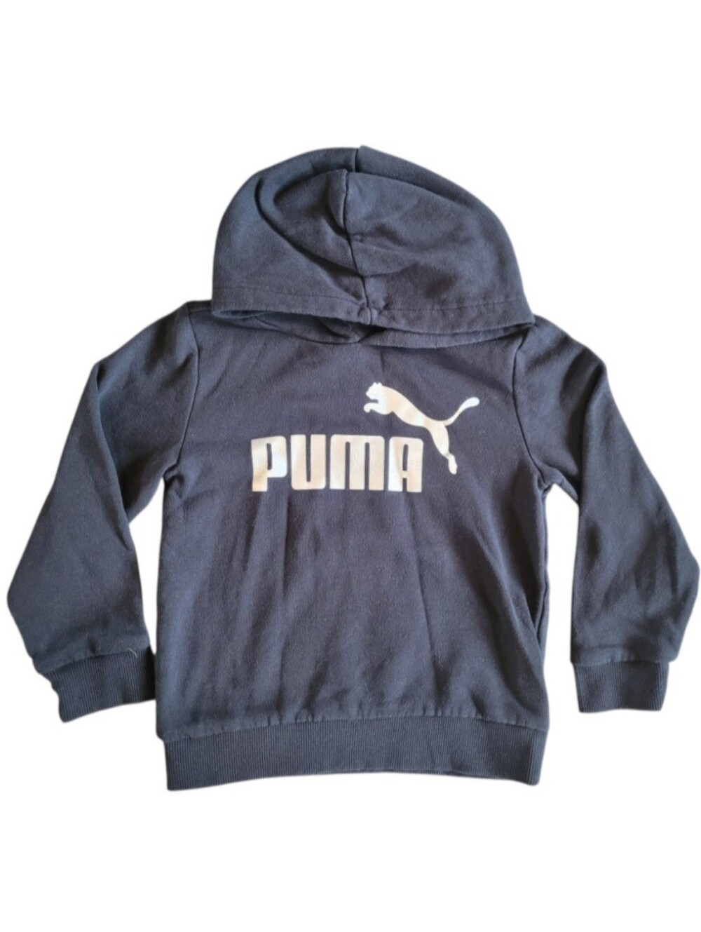 PUMA Boys XS (5/6) Black Logo Hooded Sweatshirt